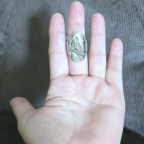 Noa Zuman Sterling Silver🤍 Embossed Bird🐦 Ring💍 - Picture 3 of 16
